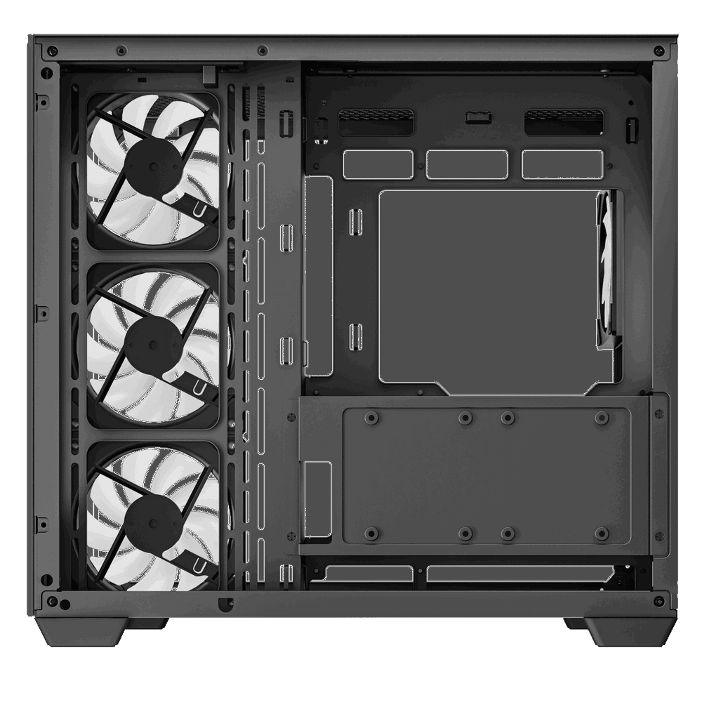 Корпус Deepcool CG530 4F черный без БП ATX 6x120mm 4x140mm 1xUSB3.0 audio bott PSU