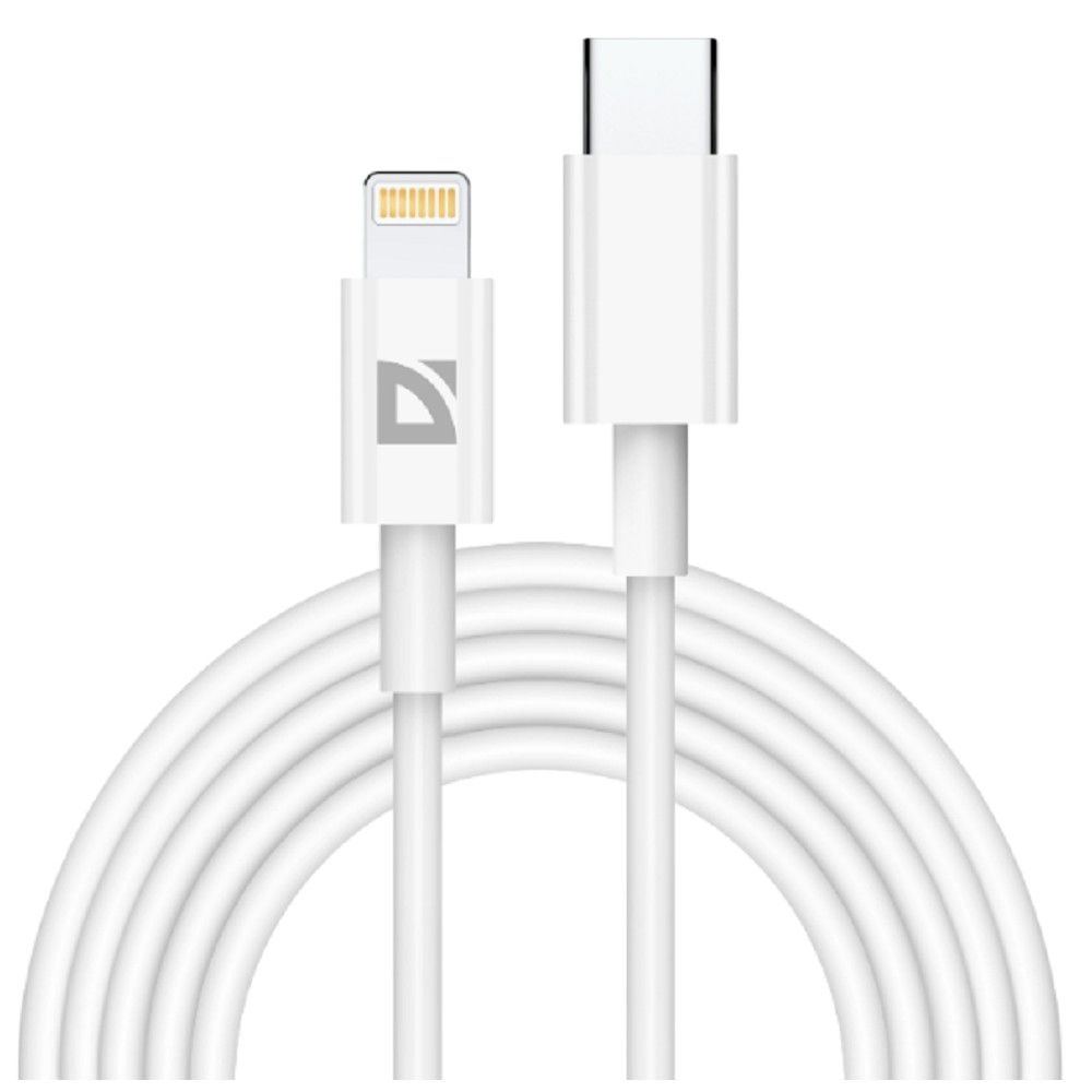 Defender USB кабель F182 TypeC-Lightning 2м, 20Вт, PD, TPE,белый, пакет (87539)