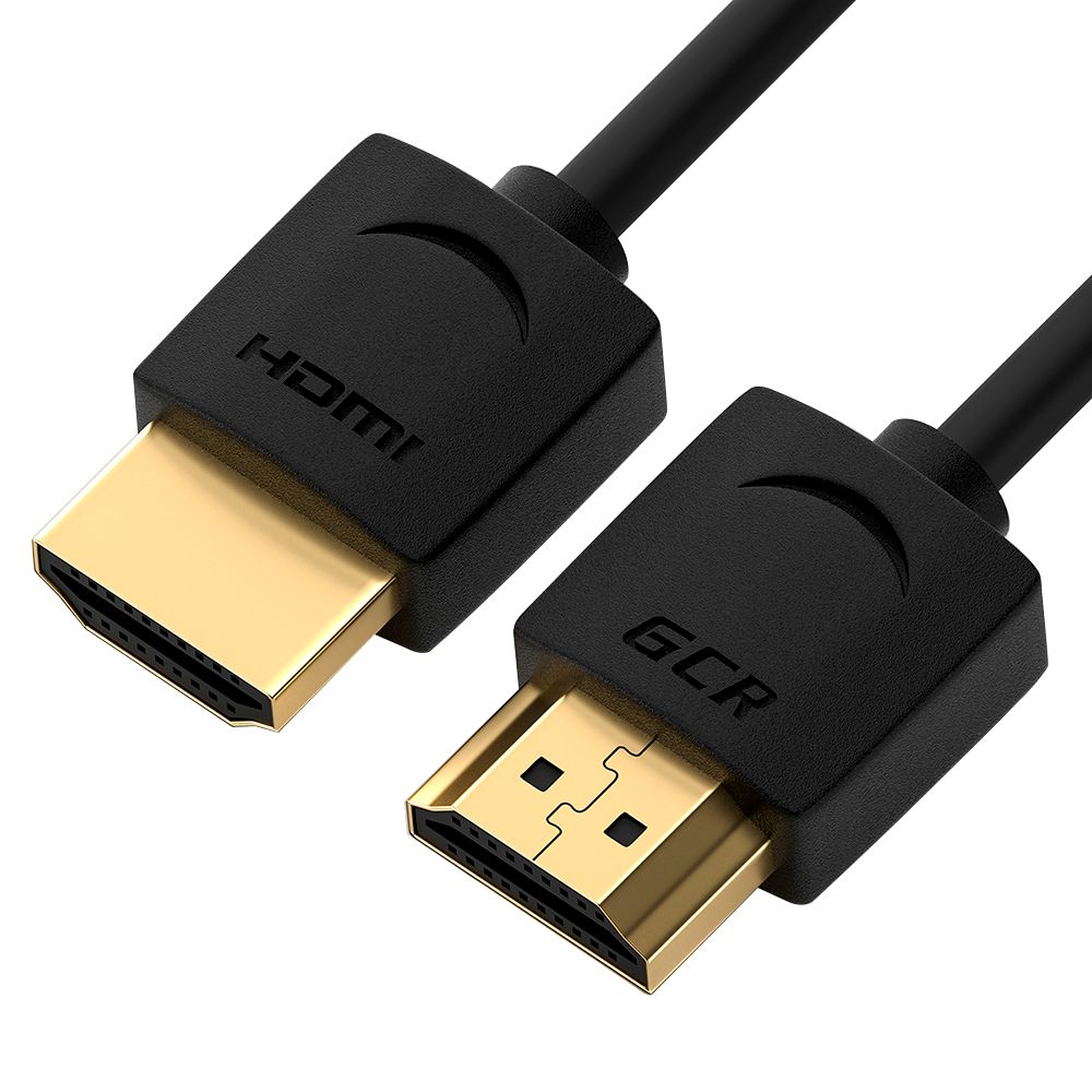 GCR PRO Кабель SLIM 0.2m HDMI 2.0, черный, медь, экран, HDR 4:4:4, Ultra HD, 4K 60 fps 60Hz, 3D, AUDIO, 18.0 Гбит/с
