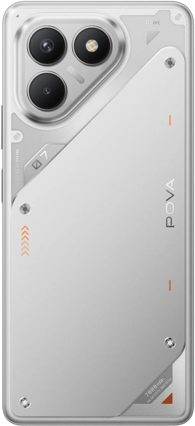 Смартфон Tecno Pova 7 Neo 256Gb 8Gb серебристый моноблок 3G 4G 2Sim 6.8" 1080x2460 Android 14 108Mpix 802.11 a/b/g/n/ac NFC GPS GSM900/1800 Protect FM