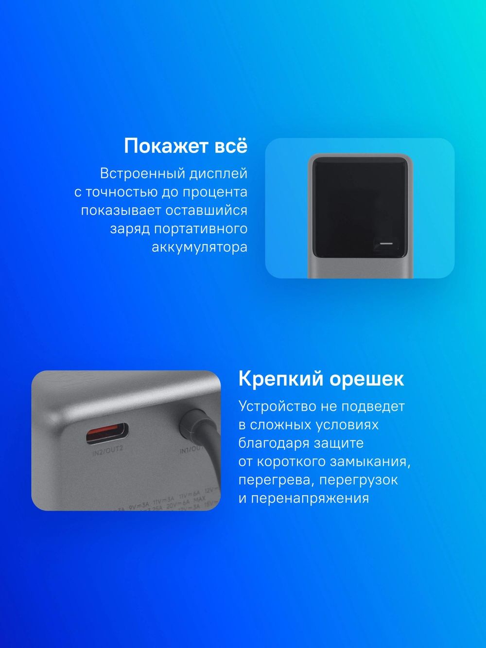 Внешний аккумулятор со встроенным кабелем Xiaomi 165W Power Bank 10000mAh (Integrated Cable) GL