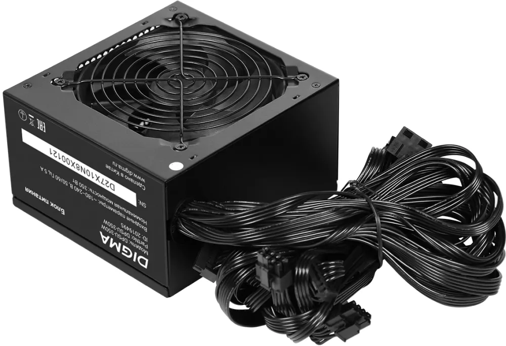 Блок питания Digma ATX 350W DPSU-350W (20+4pin) 120mm fan 2xSATA RTL