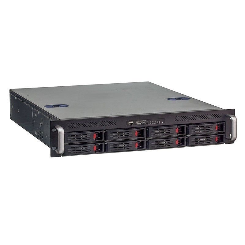 Exegate EX281293RUS Серверный корпус ExeGate Pro 2U550-HS08 <RM 19",  высота 2U, глубина 550, БП 1U-800ADS, 8xHotSwap, USB>