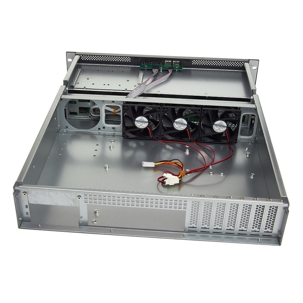 Exegate EX281293RUS Серверный корпус ExeGate Pro 2U550-HS08 <RM 19",  высота 2U, глубина 550, БП 1U-800ADS, 8xHotSwap, USB>