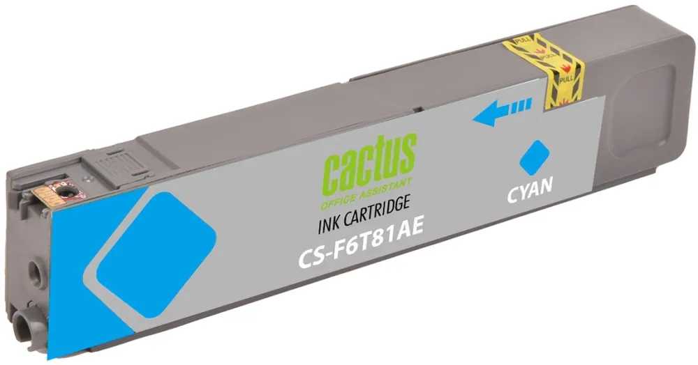 Картридж струйный Cactus CS-F6T81AE 973XL голуб.пигм. (7000стр.) (110мл) для HP HP PageWide Pro 452dw/Pro 477dw с чипом