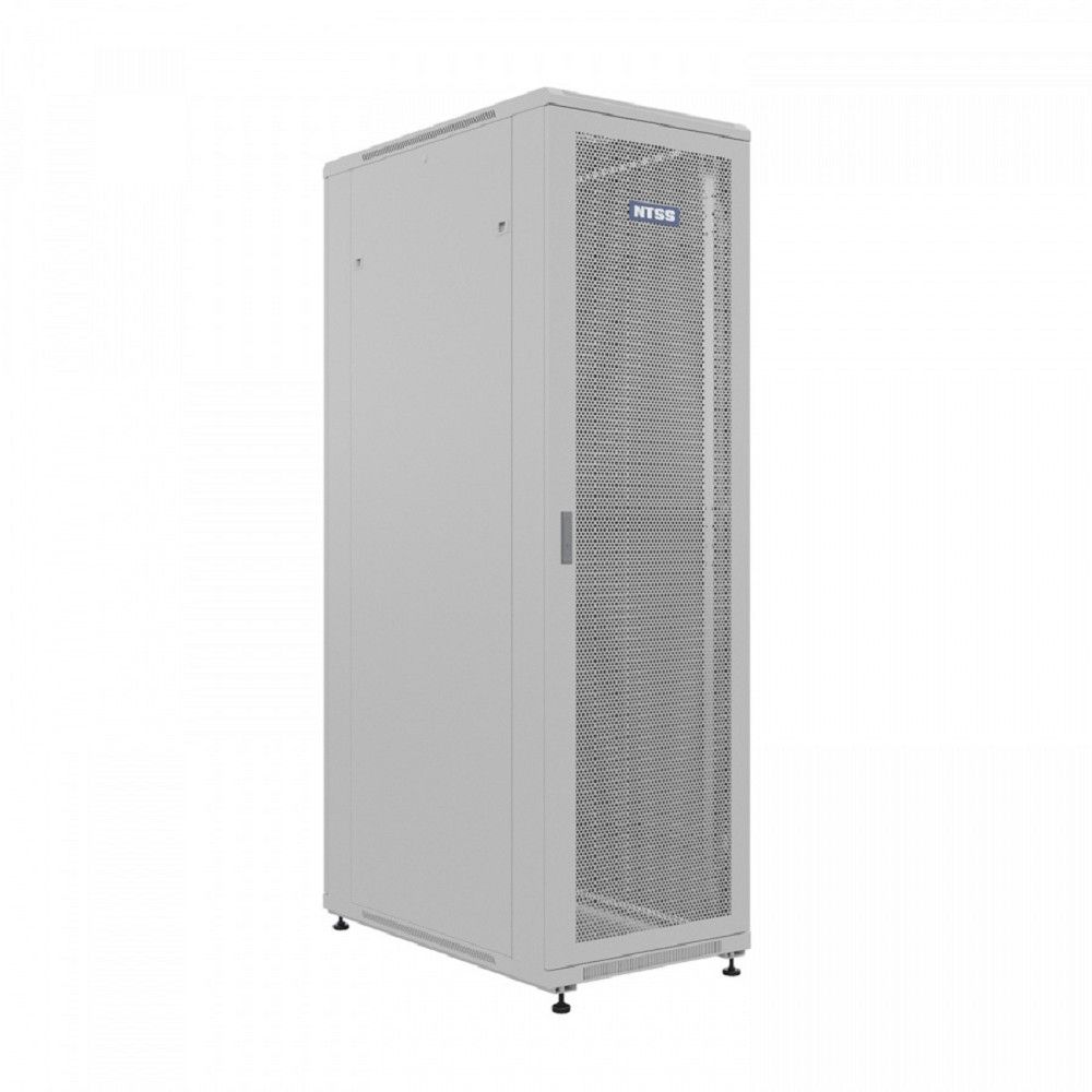 NTSS Шкаф напольный универсальный серверный NTSS R 22U 600х1000мм, 4 профиля 19, двери перфорированная и сплошная металл, боковые стенки съемные, регулируемые опоры, разобранный, серый RAL 7035 NTSS-R