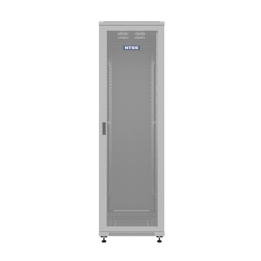 NTSS Шкаф напольный универсальный серверный NTSS R 22U 600х1000мм, 4 профиля 19, двери перфорированная и сплошная металл, боковые стенки съемные, регулируемые опоры, разобранный, серый RAL 7035 NTSS-R