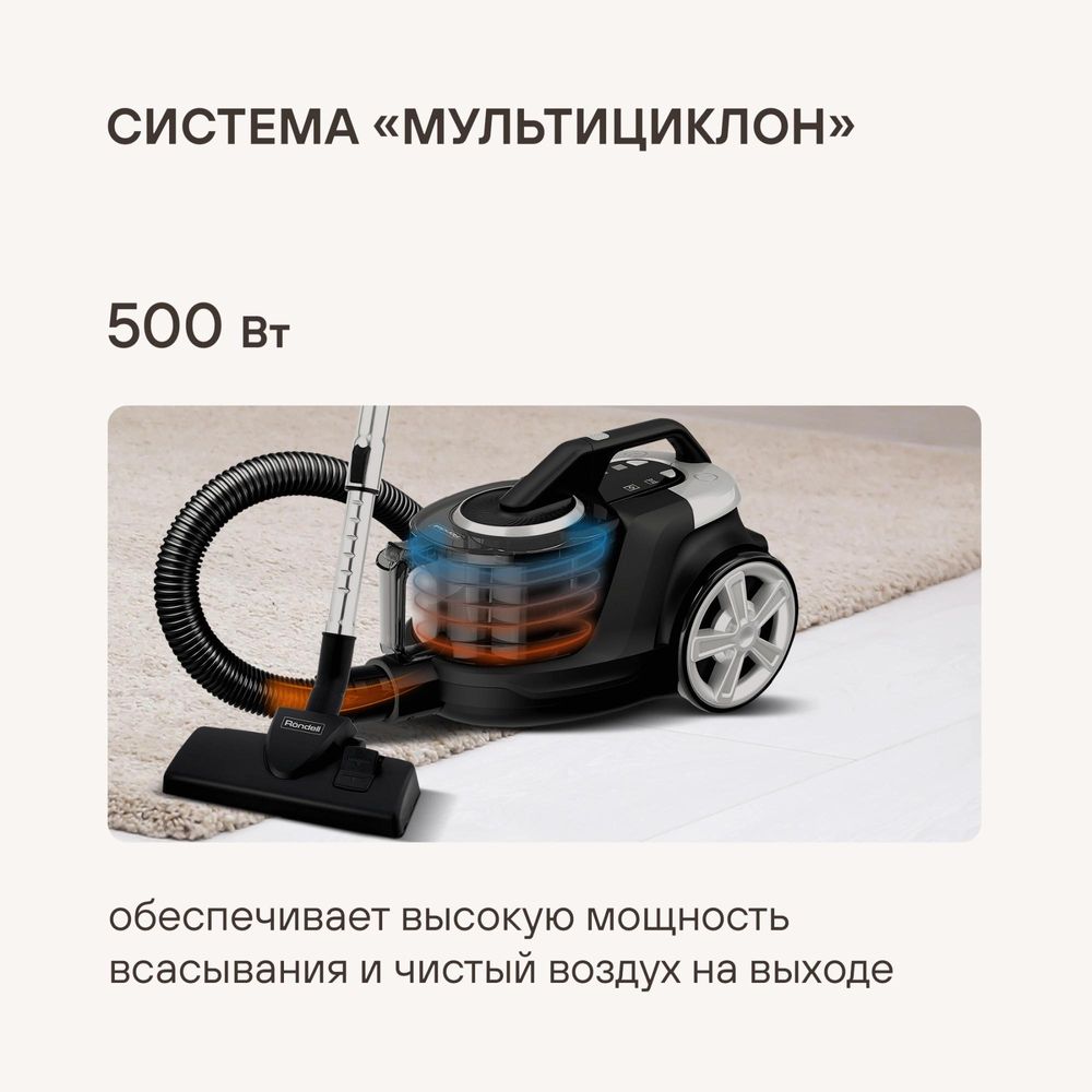Пылесос Rondell RDE-2060 2400Вт черный/серый