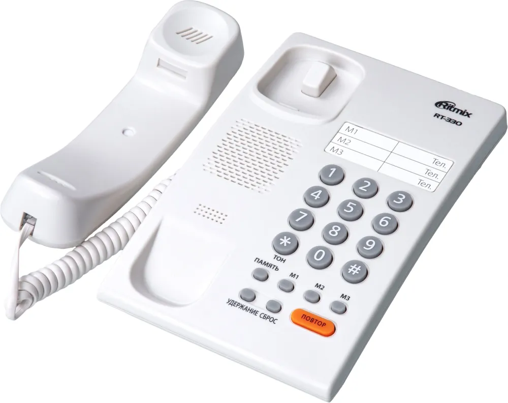 Телефон проводной Ritmix RT-330 белый