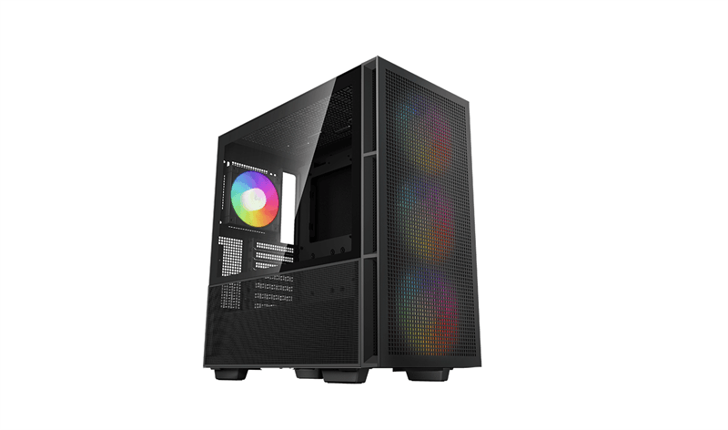 корпус Deepcool CH560 без БП, боковое окно (закаленное стекло), 3x140мм ARGB вентилятор спереди и 1x120мм ARGB вентилятор сзади, черный, ATX (R-CH560-BKAPE4-G-1)