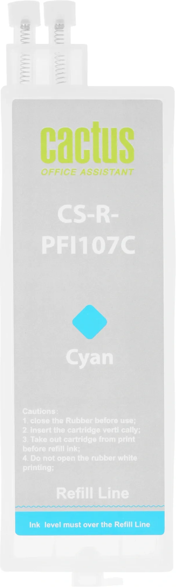 Картридж перезаправляемый струйный Cactus CS-R-PFI107C голубой (260мл) для Canon imageProGRAF iPF670/680/685/770/780/785 без чипа