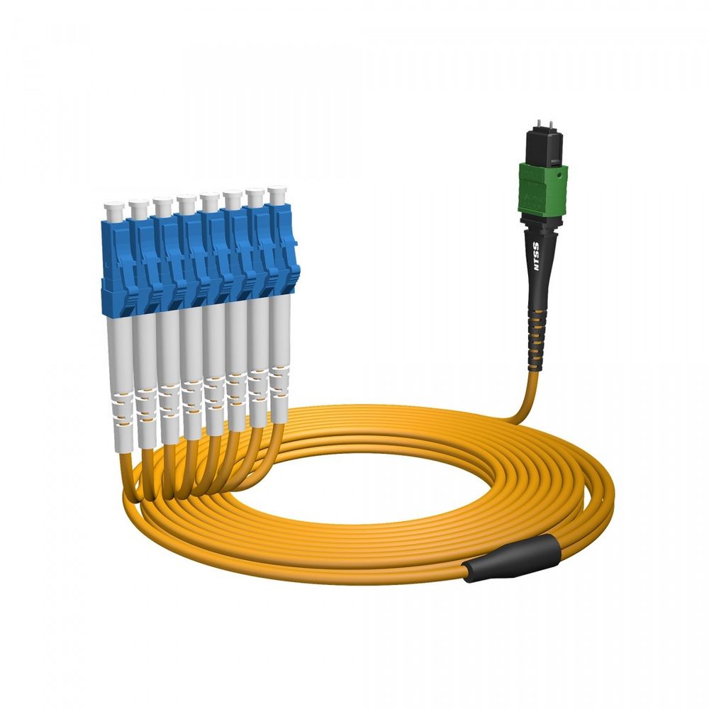 NTSS Волоконно-оптическая сборка fan-out NTSS PREMIUM 12ов, MTP/APC (male)-LC/UPC, 9/125 OS2, вывод 1м, буфер 2.0мм, 15м, LSZH NTSS-FM12PM-9-MTP/A(m)-LC/U-1.0-2.0-15