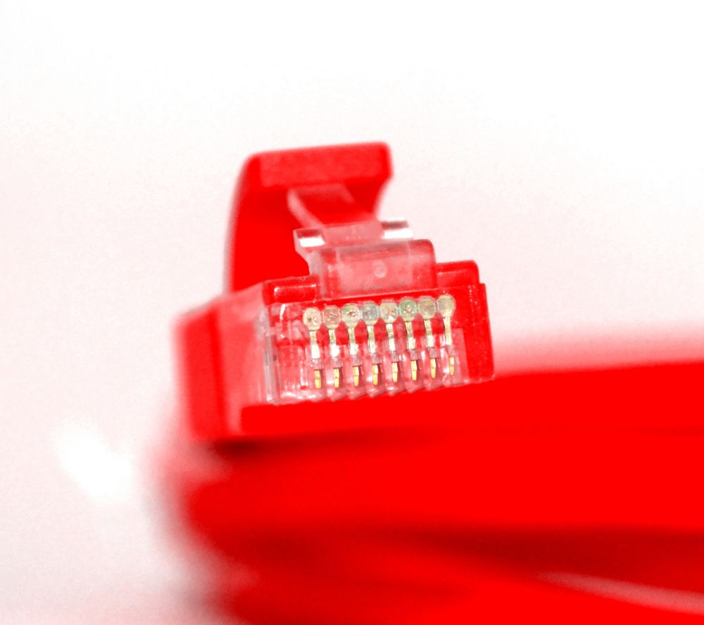 GCR Патч-корд прямой 0.5m UTP кат.5e, красный, 24 AWG, литой, ethernet high speed 1 Гбит/с, RJ45, T568B