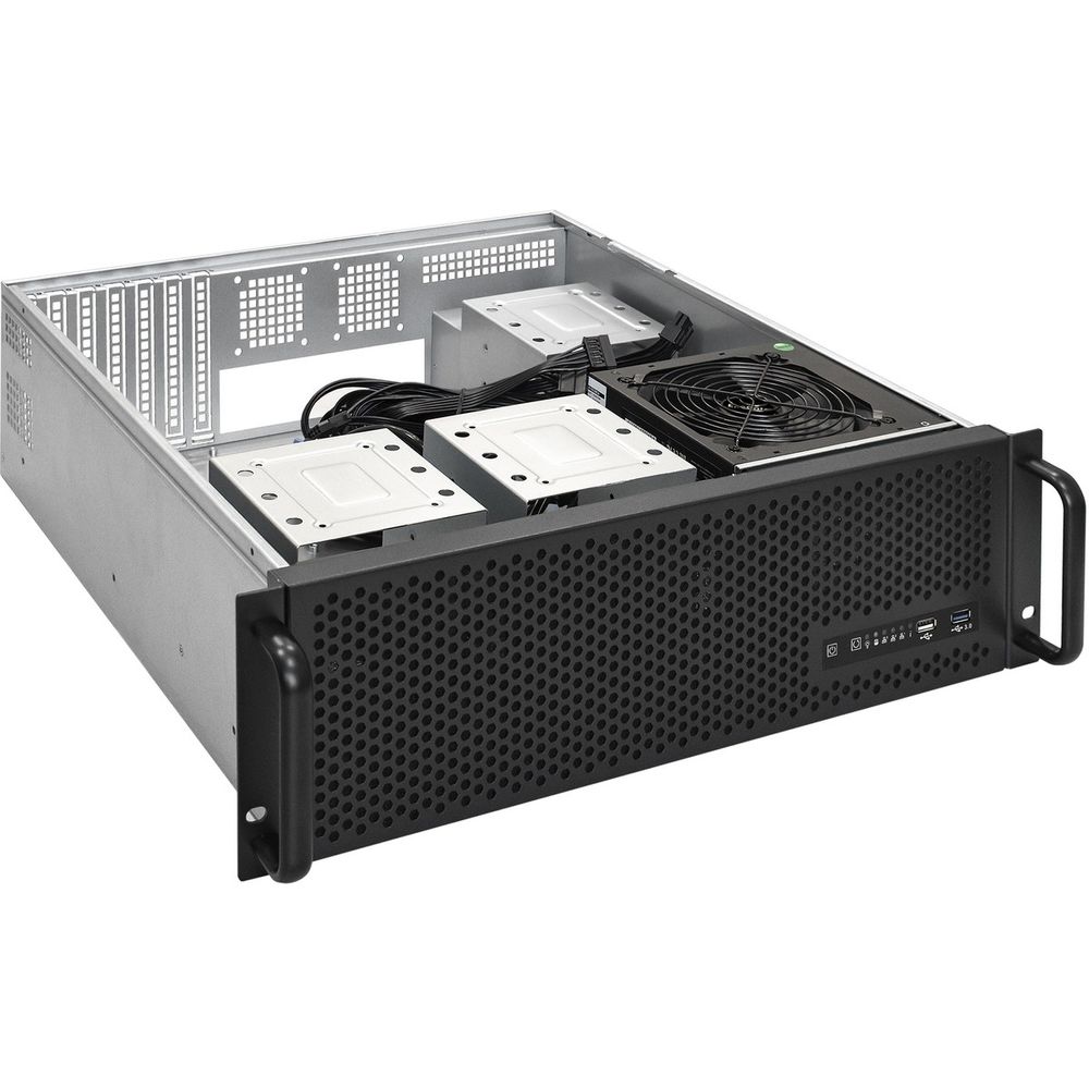 Exegate EX293921RUS Серверный корпус ExeGate Pro 3U450-09 <RM 19", высота 3U, глубина 450, БП 2U-700ADS, USB>
