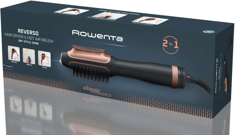 Фен-щетка Rowenta CF9840F0 1200Вт черный/золотистый (1830009168)
