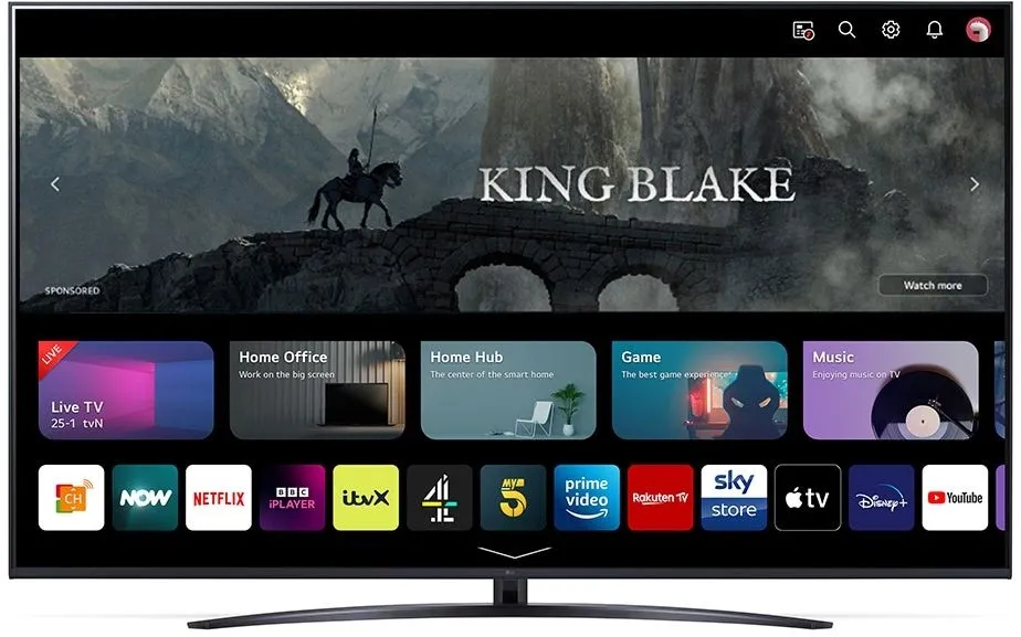 Телевизор LED LG 75" 75UR81006LJ.ARUB черный 4K Ultra HD 50Hz DVB-T DVB-T2 DVB-C DVB-S DVB-S2 USB WiFi Smart TV