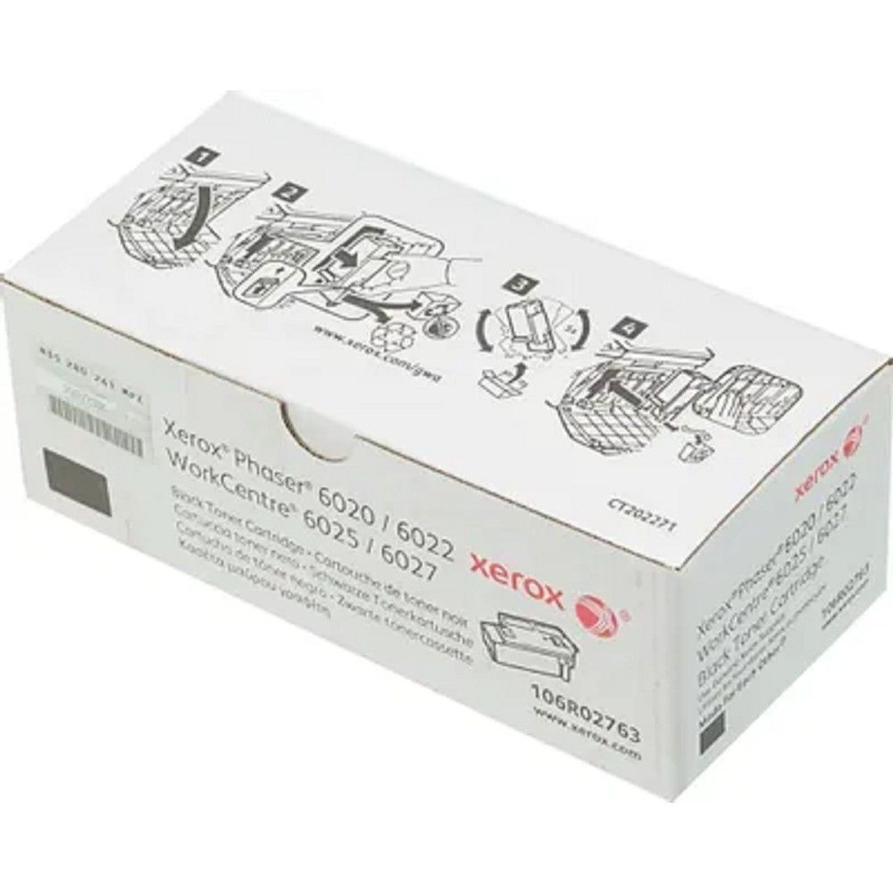 Картридж лазерный Xerox 106R02763 черный (2000стр.) для Xerox Phaser 6020/6022/6025/6027
