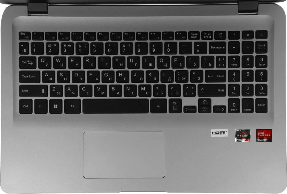 Ноутбук Maibenben M545 Pro Ryzen 5 Pro 4650U 8Gb SSD512Gb AMD Radeon Graphics 15.6" IPS FHD (1920x1080) Linux silver WiFi BT Cam 4450mAh (M5451SB0LSRE1)