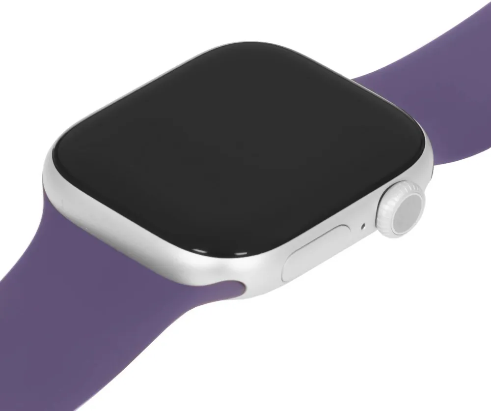 Смарт-часы Apple Watch Series 11 A3333 46мм OLED корп.серебристый Sport Band рем.фиолетовый разм.брасл.:M/L (MEVA4AM/A)