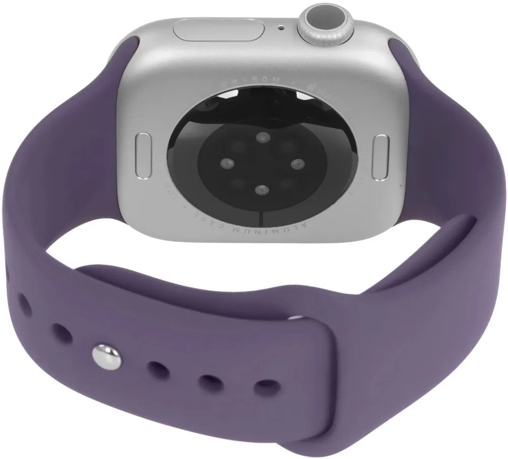 Смарт-часы Apple Watch Series 11 A3333 46мм OLED корп.серебристый Sport Band рем.фиолетовый разм.брасл.:M/L (MEVA4AM/A)