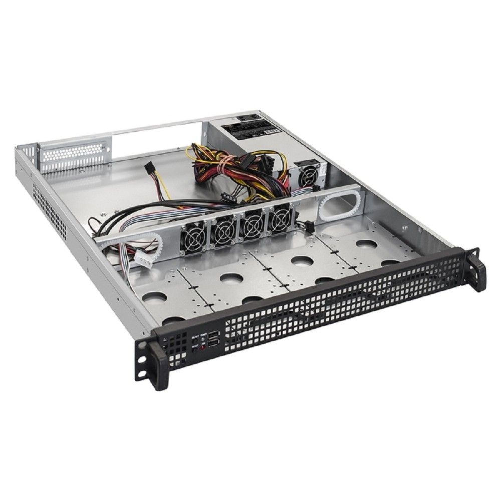 Exegate EX265495RUS Серверный корпус Exegate Pro 1U550-04 <RM 19",  высота 1U, глубина 550, БП 250DS, USB>