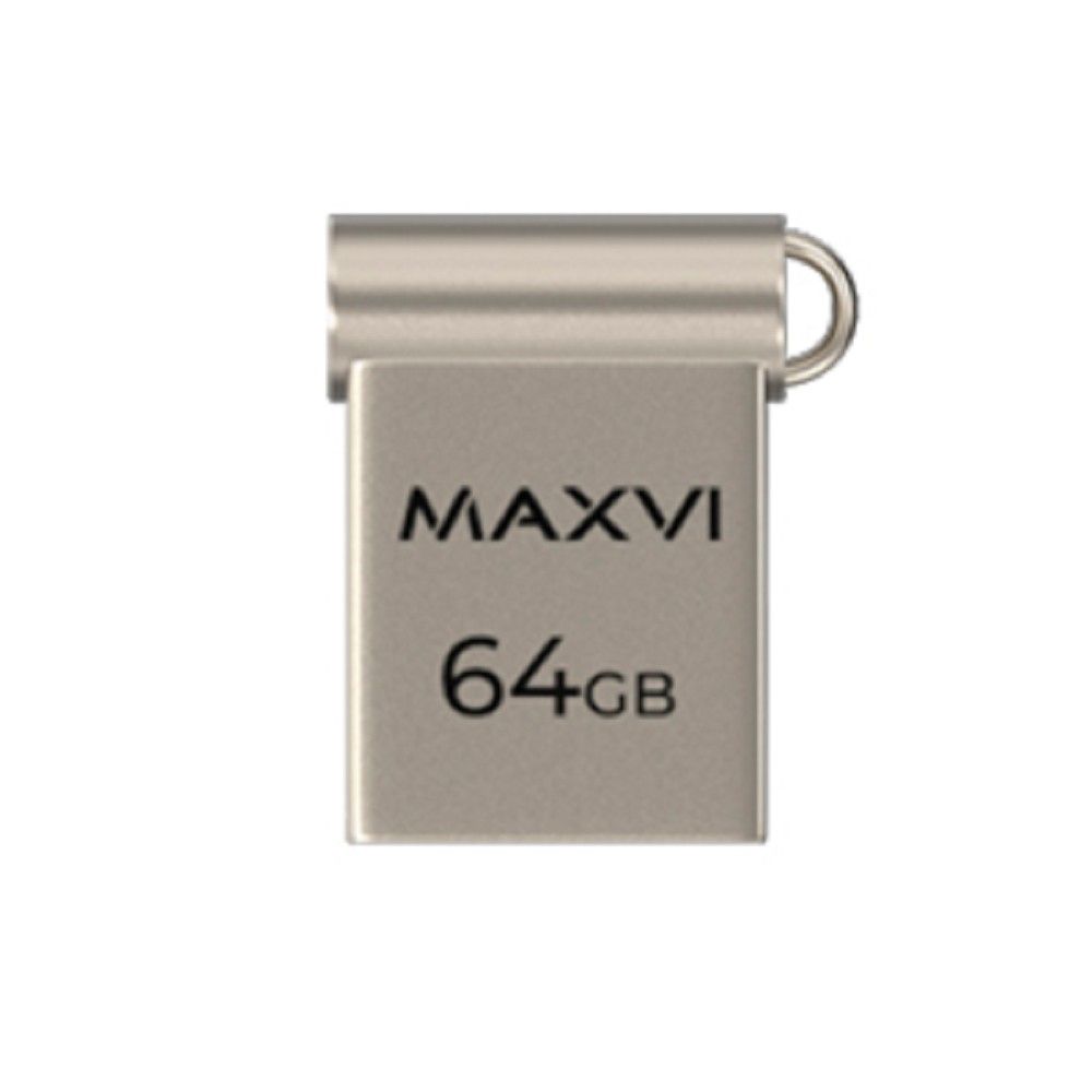 Maxvi USB Drive 64GB MM metallic silver, мини, металл, USB 2.0
