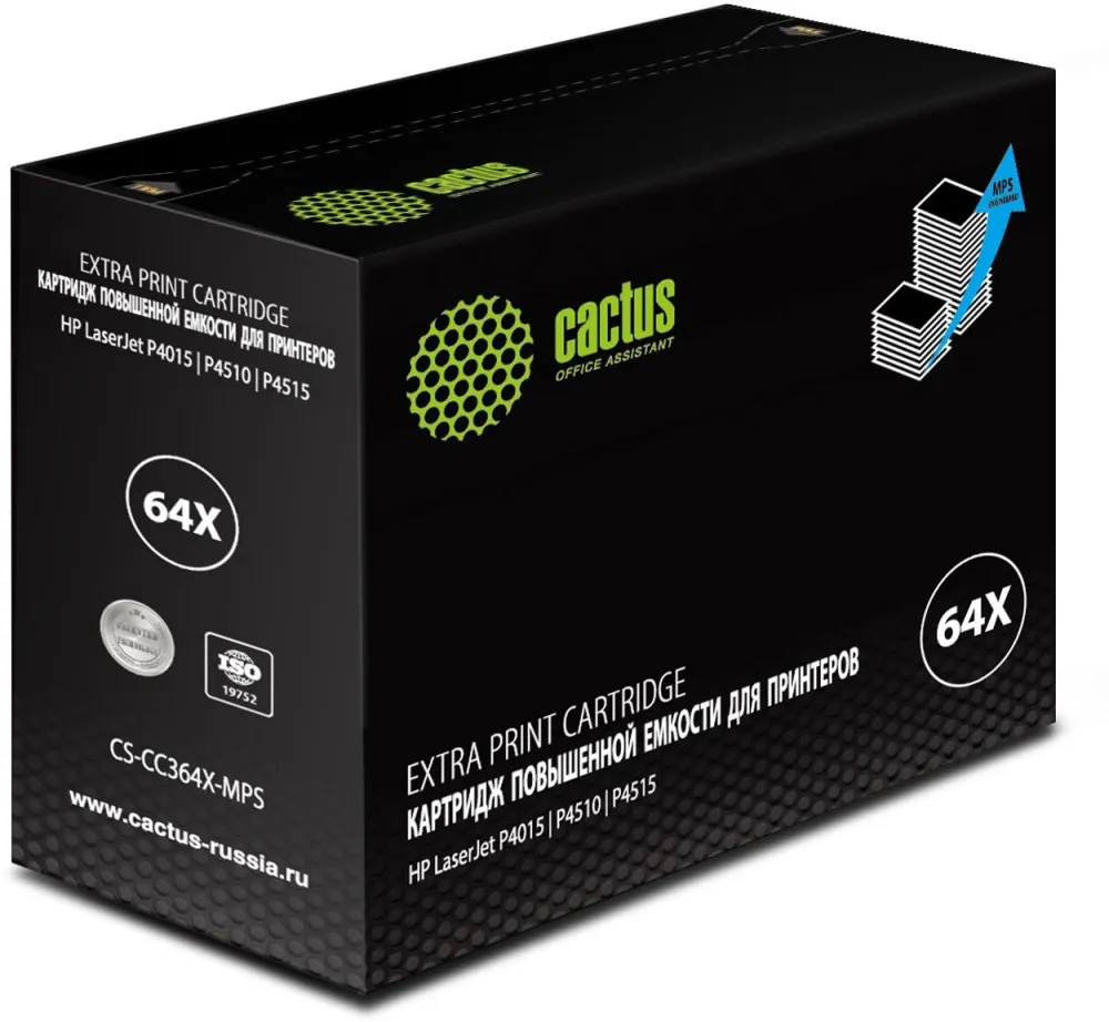 Картридж лазерный Cactus CS-CC364X-MPS CC364XX черный (30000стр.) для HP LJ P4015/P4510/P4515