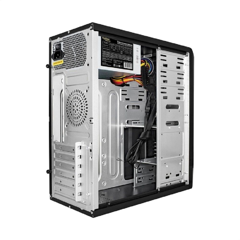 Exegate EX299163RUS Корпус Miditower ExeGate CP-603UB-UNS400 (ATX, БП UNS400 с вент. 12см, 2*USB, аудио, черный)