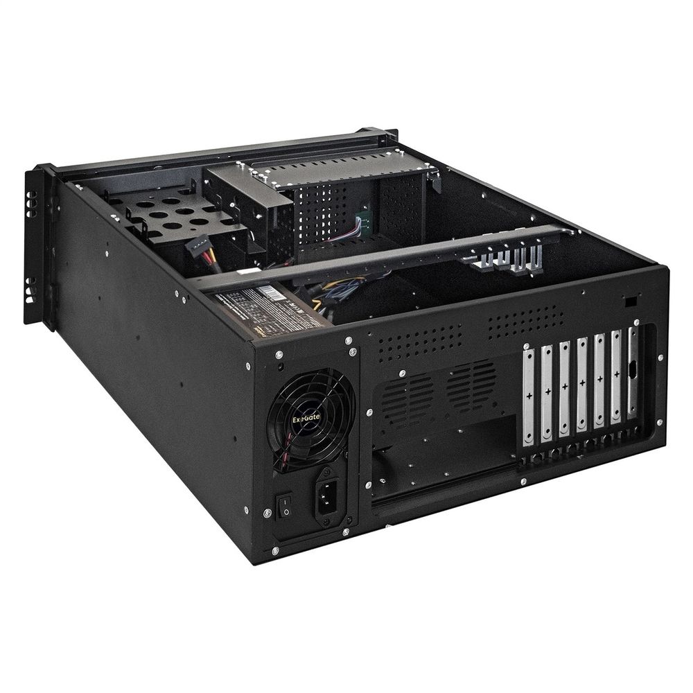 Exegate EX300084RUS Серверный корпус ExeGate Pro 4U450-26/4U4020S <RM 19", высота 4U, глубина 450, БП 900PAS, USB>