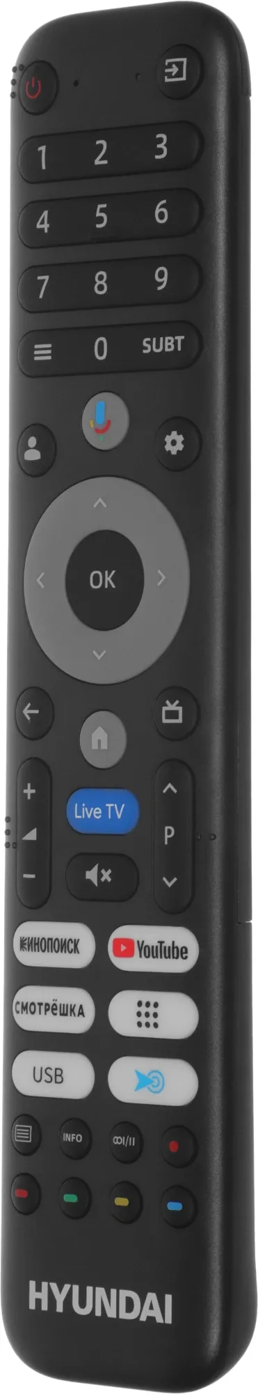 Телевизор LED Hyundai 43" H-LED43BU7011 Google TV Frameless Metal черный 4K Ultra HD 60Hz MEMC DVB-T DVB-T2 DVB-C DVB-S DVB-S2 USB WiFi Smart TV