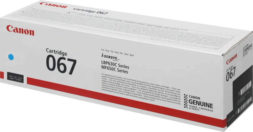 Картридж лазерный Canon 067C 5101C002 голубой бар.в компл. (1250стр.) для Canon LBP631/633/MF651/655/657