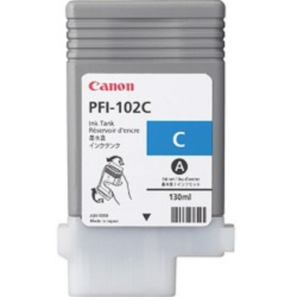 Картридж струйный Canon PFI-102C 0896B001 голубой (130мл) для Canon iPF510/605/610/650/655/750/760/765