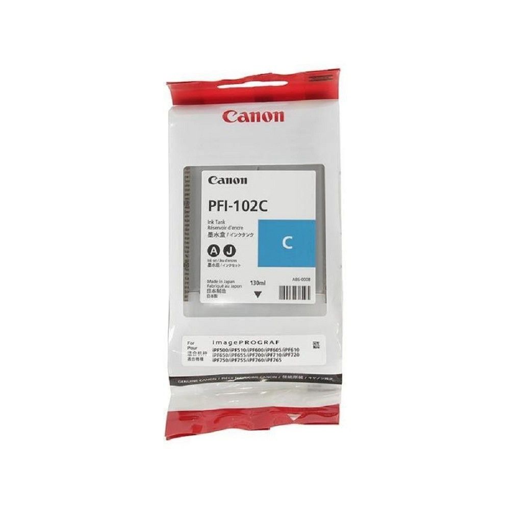 Картридж струйный Canon PFI-102C 0896B001 голубой (130мл) для Canon iPF510/605/610/650/655/750/760/765