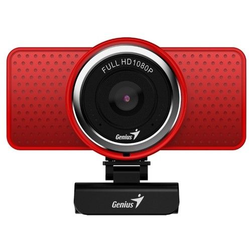 Веб-камера Genius ECam 8000 красная (Red) new package, 1080p Full HD, Mic, 360°, универсальное мониторное крепление, гнездо для штатива