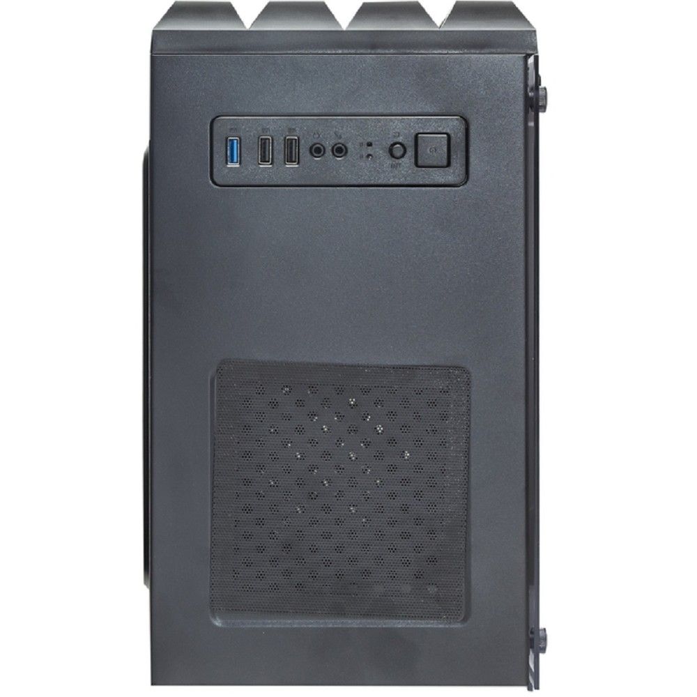 Exegate EX294477RUS Корпус Minitower  Mistery R3-NPX450 (mATX, БП 450NPX с вент. 12 см, 2*USB+1*USB3.0, аудио, черный, 4 вент. 12см с RGB подсветкой, боковая панель - закаленное стекло)