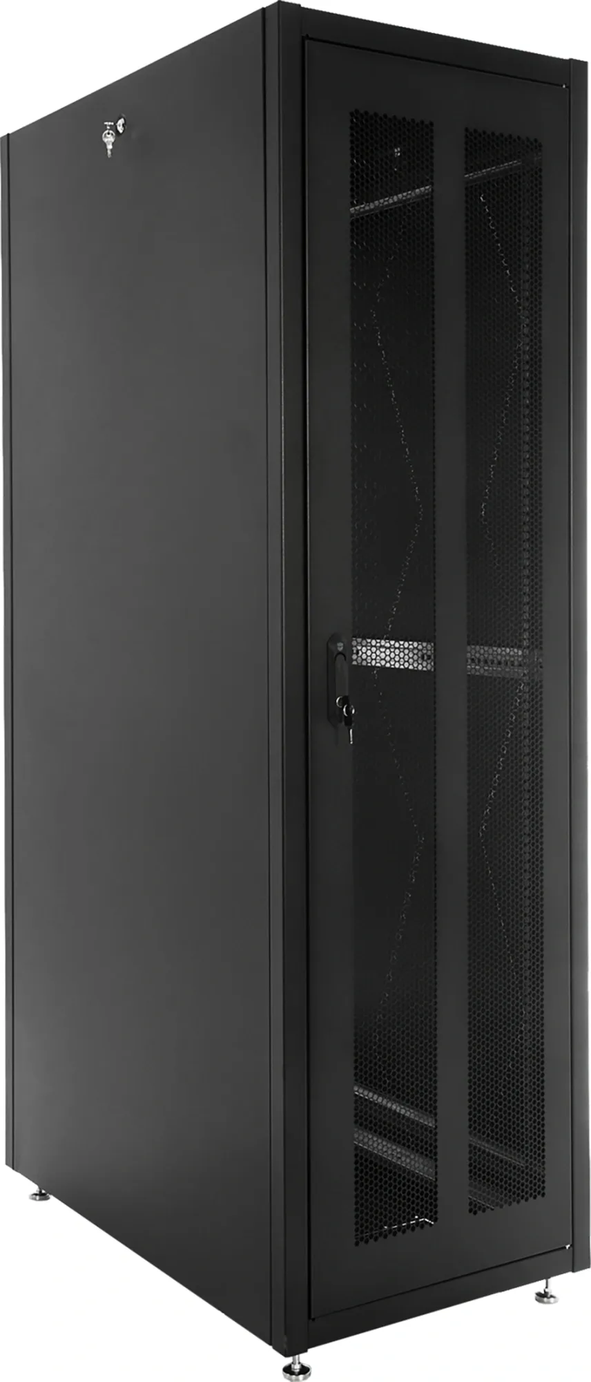 ЦМО Шкаф телекоммуникационный напольный ЭКОНОМ 42U (600 x 1000) дверь перфорированная 2 шт., цвет черный (ШТК-Э-42.6.10-44АА-9005)