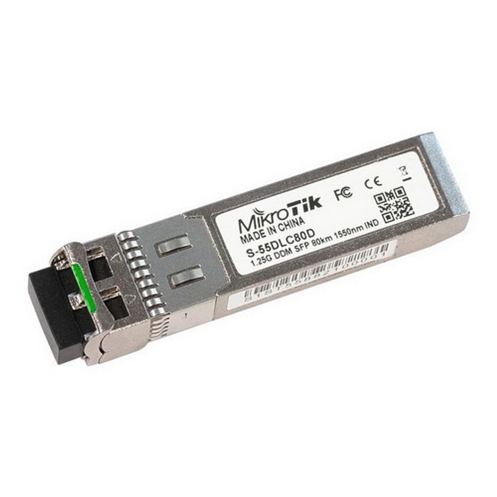 Трансивер MIKROTIK S-55DLC80D SFP module 1.25G SM 80km 1550nm Dual LC-connector DDM -40C +85C