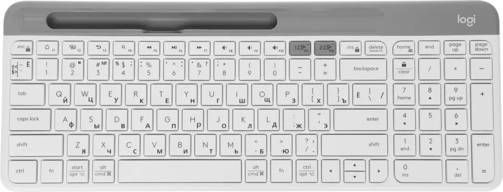 Клавиатура Logitech K580 белый/серебристый USB беспроводная BT/Radio slim Multimedia (920-009209)