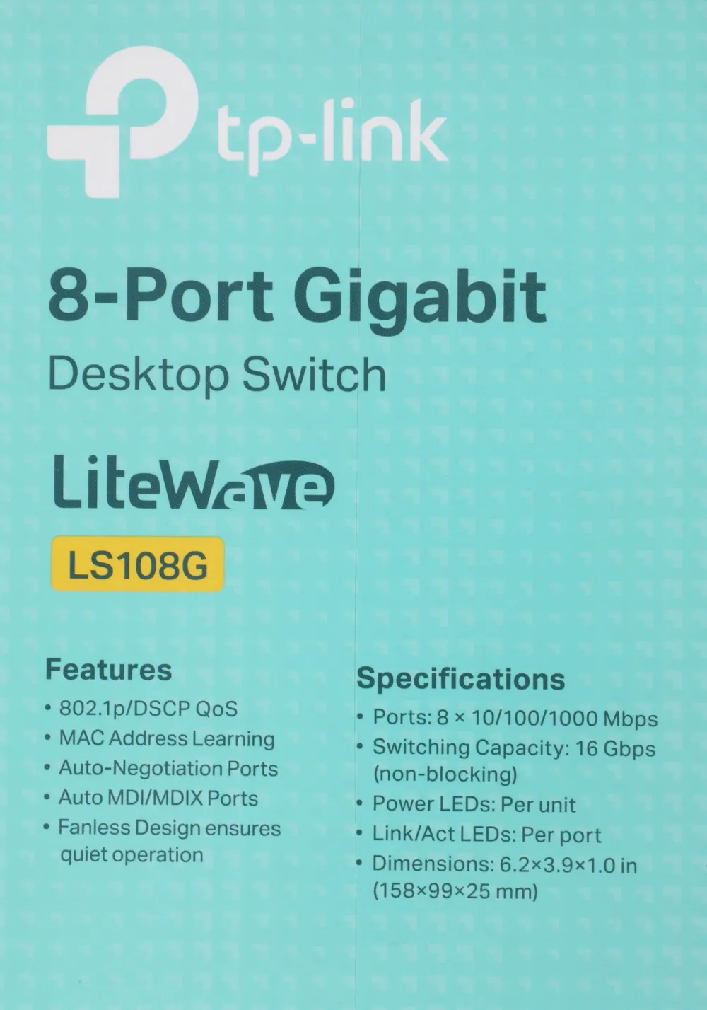 Коммутатор TP-Link LS108G (L2) 8x1Гбит/с неуправляемый