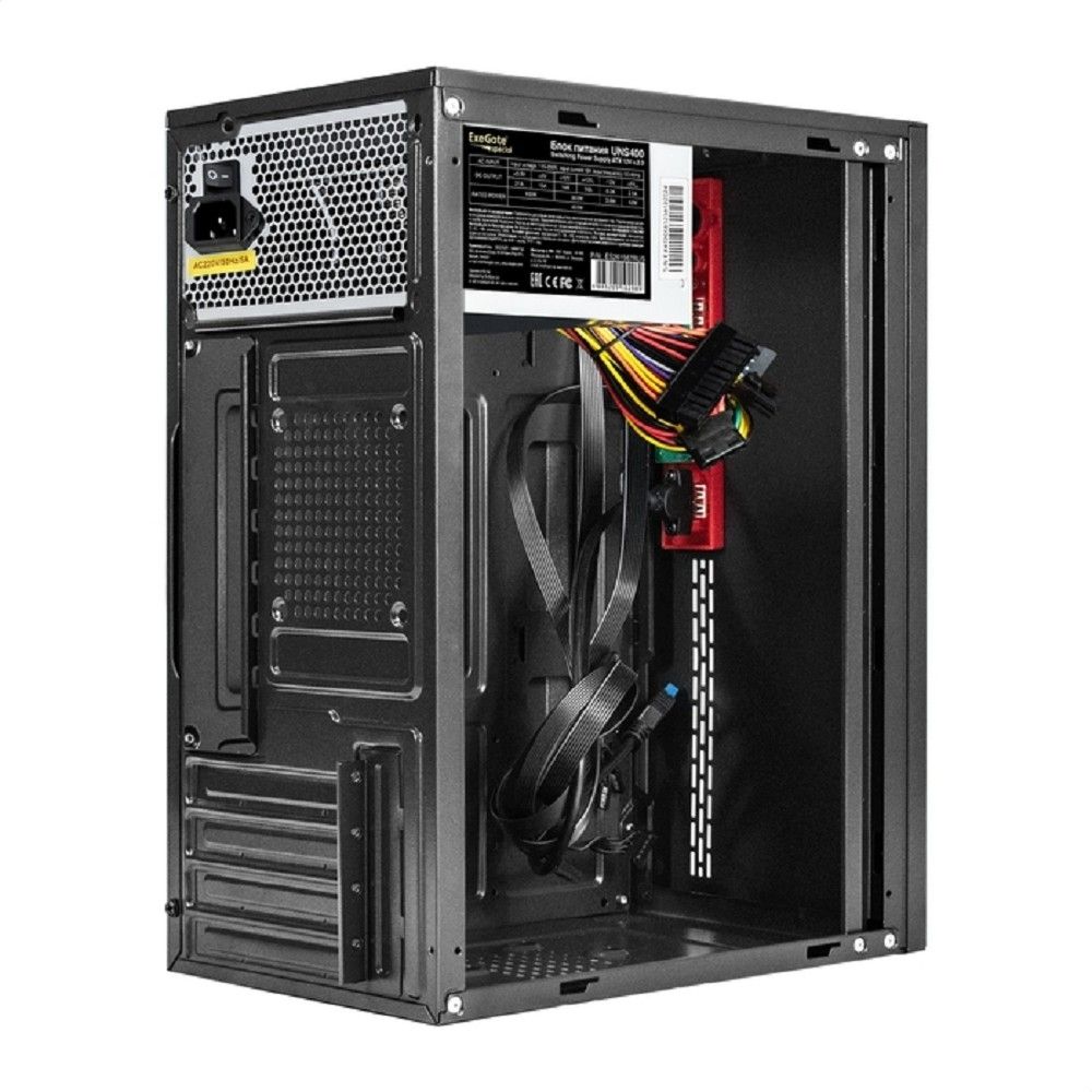 Exegate EX299257RUS Корпус Minitower ExeGate BAA-403U2-UNS400 (mATX, БП UNS400 с вент. 12см, 1*USB+2*USB3.0, HD Audio, черный)