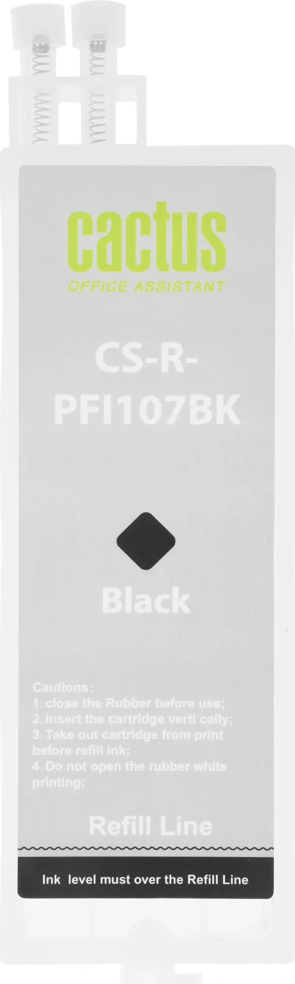 Картридж перезаправляемый струйный Cactus CS-R-PFI107BK черный (260мл) для Canon imageProGRAF iPF670/680/685/770/780/785 без чипа