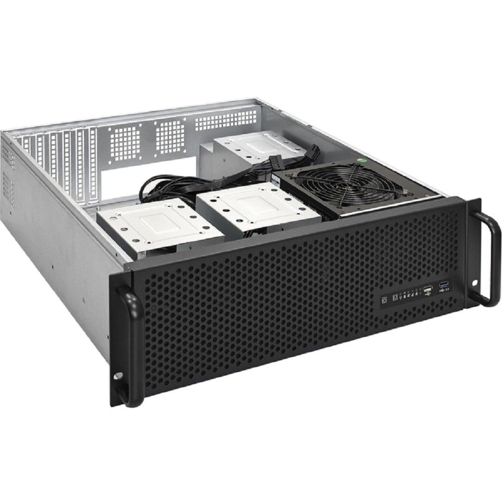 Exegate EX293919RUS Серверный корпус ExeGate Pro 3U450-09 <RM 19", высота 3U, глубина 450, БП 2U-1080ADS, USB>