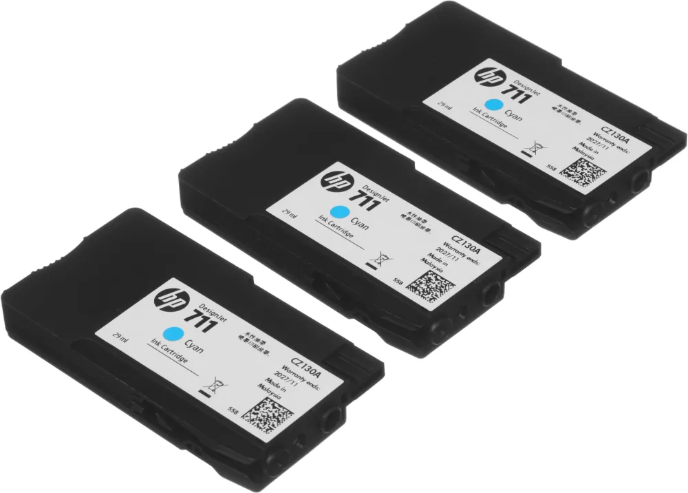 Картридж струйный HP 711 CZ134A голубой тройная упак. (29мл) для HP DJ T120/T520