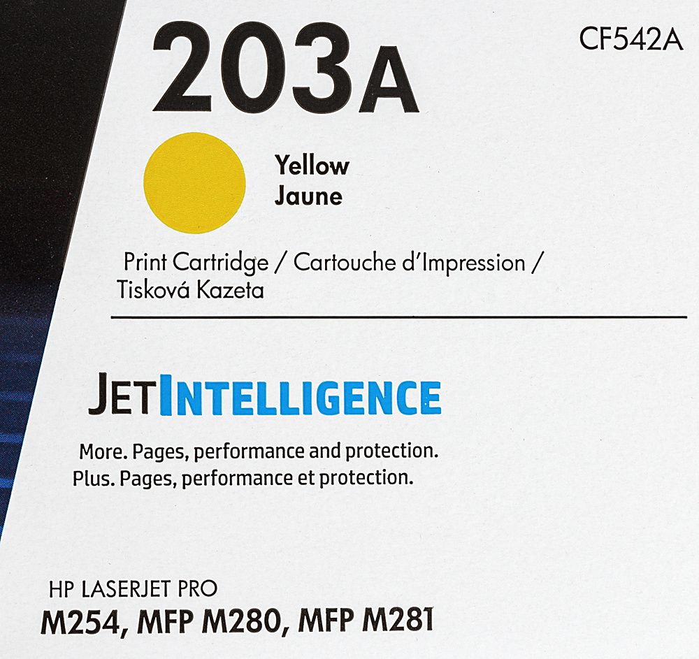 Картридж лазерный HP 203A CF542A желтый бар.в компл. (1300стр.) для HP M254/280/281