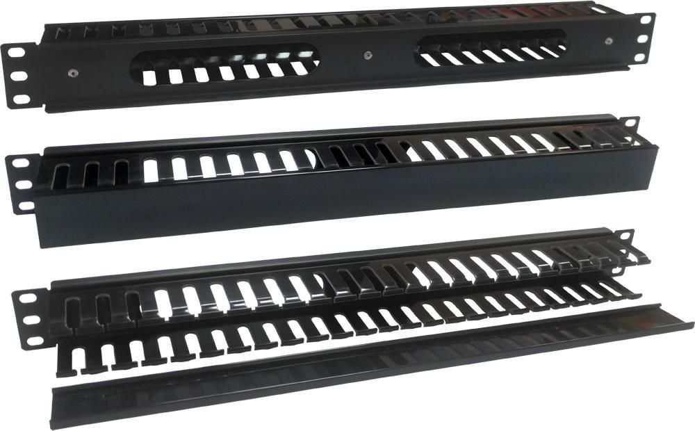 Кабельный органайзер Горизонтальный Lanmaster TWT-ORG1U/24-CVP гребенка 1U шир.:19" глуб.:50мм
