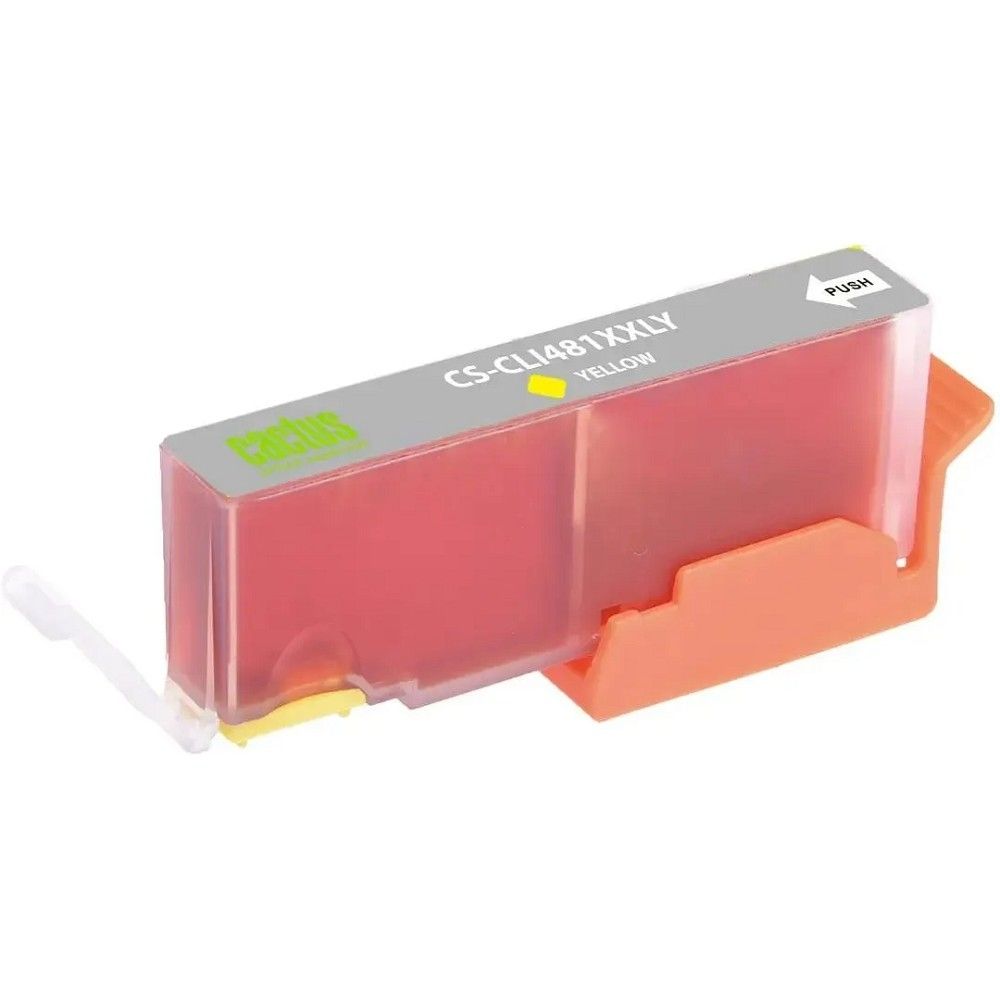 Картридж струйный Cactus CS-CLI481XXLY CLI-481XLY желтый (13мл) для Canon Pixma TR7540/TR8540/TS6140/TS8140 с чипом