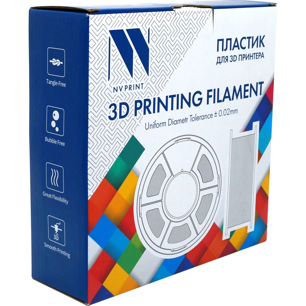 Филамент NVPRINT PLA+ Green для 3D печати диаметр 1.75мм длина 330 метров масса 1 кг