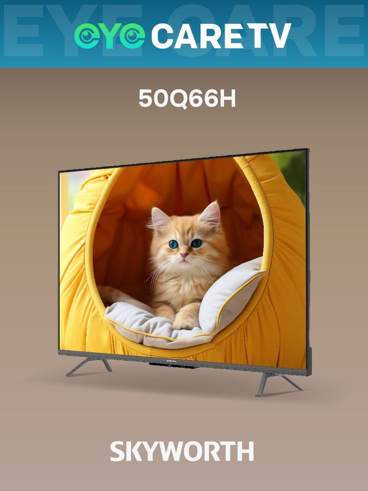 Телевизор QLED Skyworth 50" 50Q66H Eye Care Frameless черный 4K Ultra HD 60Hz MEMC DVB-T DVB-T2 DVB-C DVB-S DVB-S2 USB WiFi Smart TV