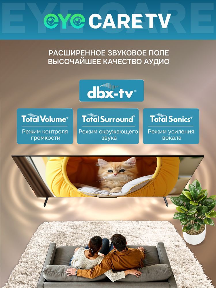 Телевизор QLED Skyworth 50" 50Q66H Eye Care Frameless черный 4K Ultra HD 60Hz MEMC DVB-T DVB-T2 DVB-C DVB-S DVB-S2 USB WiFi Smart TV