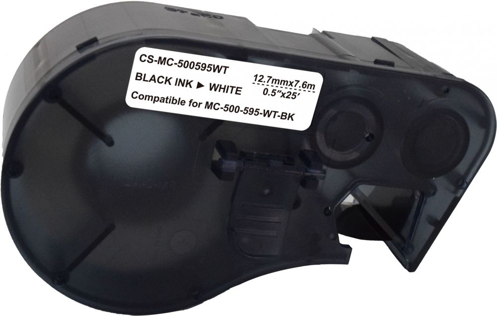 Картридж ленточный Cactus CS-MC-500595WT черный на белом 12.7x7.6 для Brady BMP-41/BMP-51/BMP-53-PC-Linked с чипом